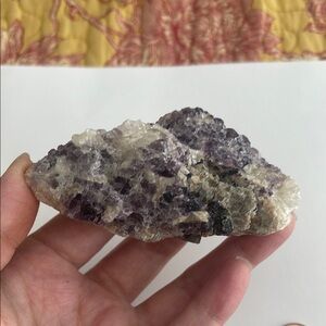 Purple fluorite and calcite crystal specimen